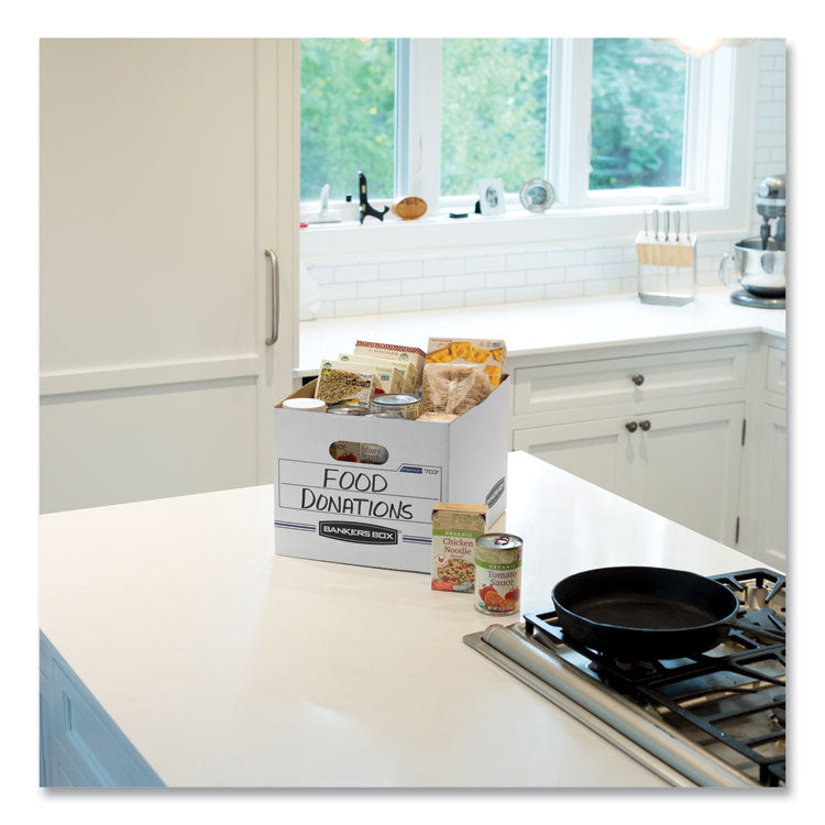 Easylift Basic-Duty Strength Storage Boxes, Letter Files, 12.75" X 13.25" X 10.5", White/blue, 12/carton