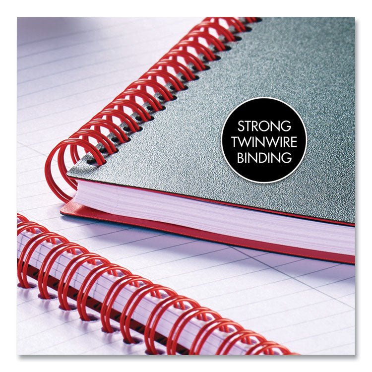 Flexible Cover Twinwire Notebooks, SCRIBZEE Compatible, 1-Subject, Wide/Legal Rule, Black/Red Cover, (70) 8.25 x 5.63 Sheets