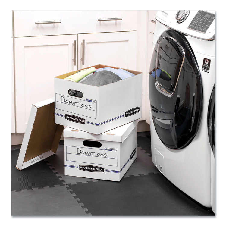 Easylift Basic-Duty Strength Storage Boxes, Letter Files, 12.75" X 13.25" X 10.5", White/blue, 12/carton