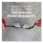 V60 Nemesis Rx Reader Safety Glasses, Black Frame, Clear Lens, +3.0 Diopter Strength, 6/Box