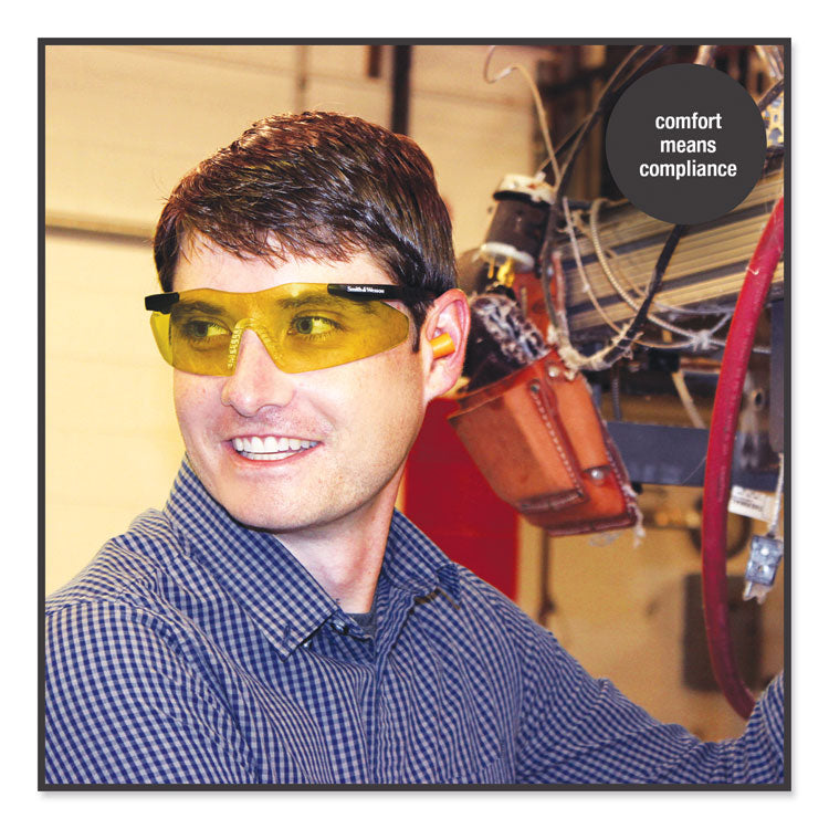 Magnum 3G Safety Eyewear, Black Frame, Yellow/Amber Lens, 12/Box