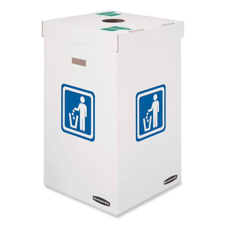 Waste and Recycling Bins, 42 gal, Corrugated Paper, White, 10/Carton