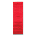 Storage Pocket Chart, 10 Pockets, Hanger Grommets, 14 X 47, Red