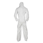 A20 Breathable Particle Protection Coveralls, Elastic Back, Hood and Boots, 4X-Large, White, 20/Carton