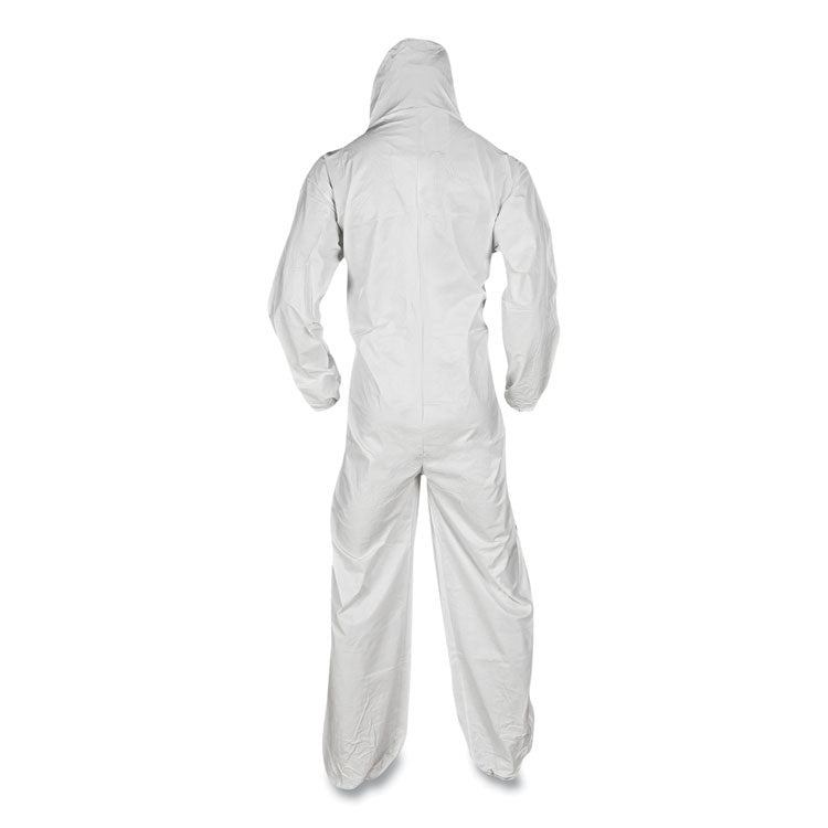 A20 Breathable Particle Protection Coveralls, Elastic Back, Hood and Boots, 4X-Large, White, 20/Carton