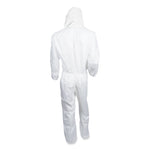 A20 Breathable Particle Protection Coveralls, Elastic Back, Hood, Medium, White, 24/carton
