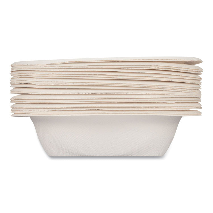 ECOSAVE Tableware, Bowl, Sugarcane, 16 oz, White, 25/Pack, 12 Packs/Carton