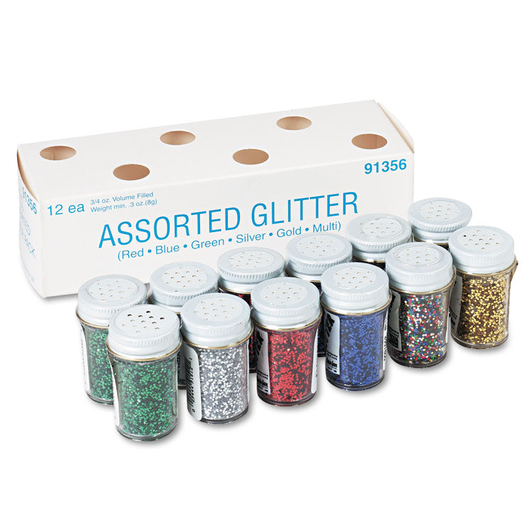 Spectra Glitter, 0.04 Hexagon Crystals, Assorted, 0.75 Oz Shaker-Top Jar, 12/pack