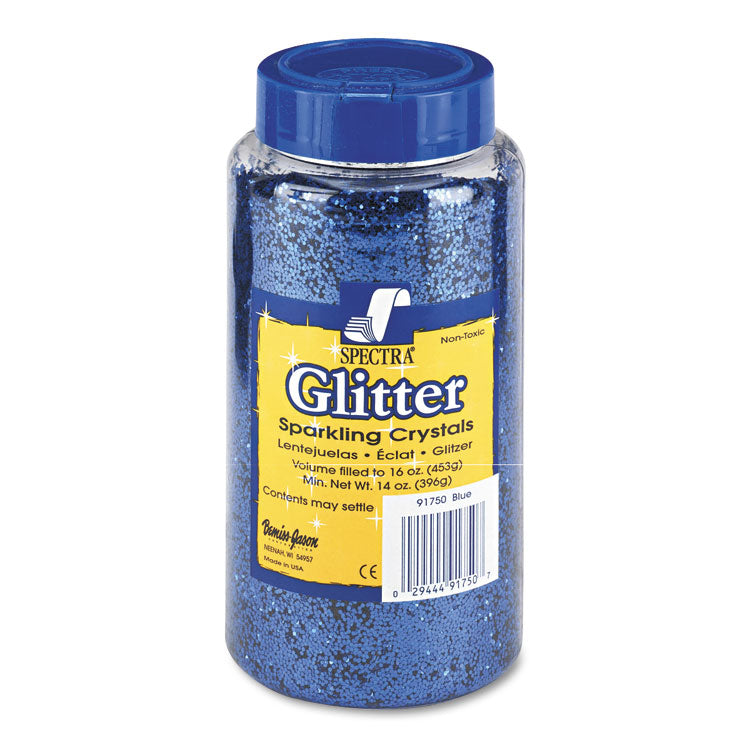 Spectra Glitter, 0.04 Hexagon Crystals, Blue, 16 Oz Shaker-Top Jar