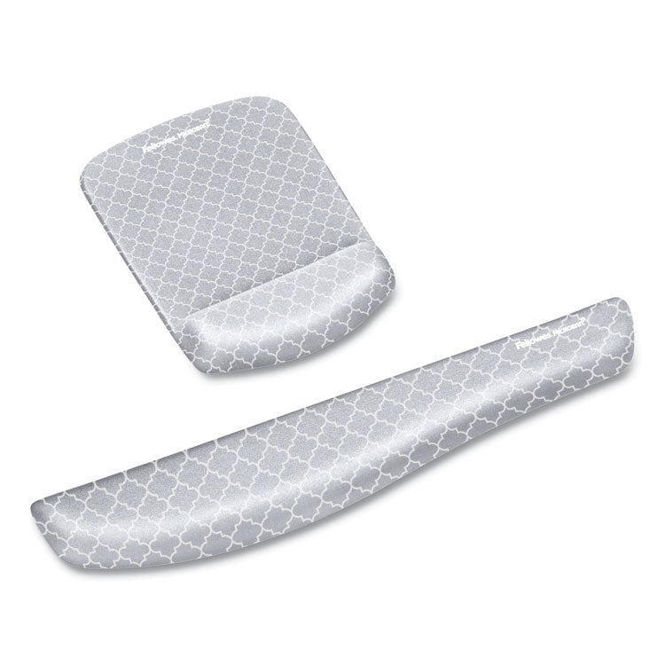 PlushTouch Mouse Pad with Wrist Rest, 7.25 x 9.38, Lattice Design