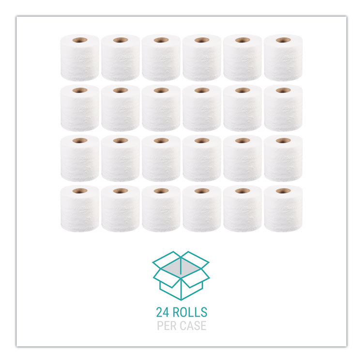 Bath Tissue, Septic Safe, Individually Wrapped Rolls, 2-Ply, White, 400 Sheets/Roll, 24 Rolls/Carton