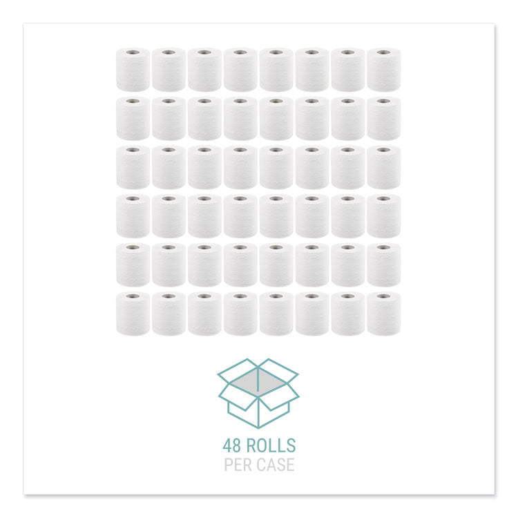 Bath Tissue, Septic Safe, Individually Wrapped Rolls, 2-Ply, White, 500 Sheets/Roll, 48 Rolls/Carton