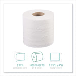 Bath Tissue, Septic Safe, Individually Wrapped Rolls, 2-Ply, White, 400 Sheets/Roll, 24 Rolls/Carton
