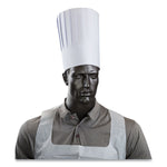 Pleated Chef's Hats, Paper, Adjustable, 10" Tall, One Size, White, 24/Carton