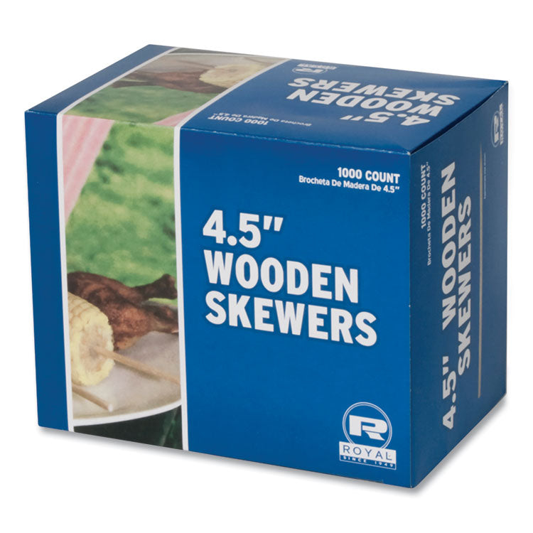 Wooden Skewers, 4.5", White, 10,000/Carton