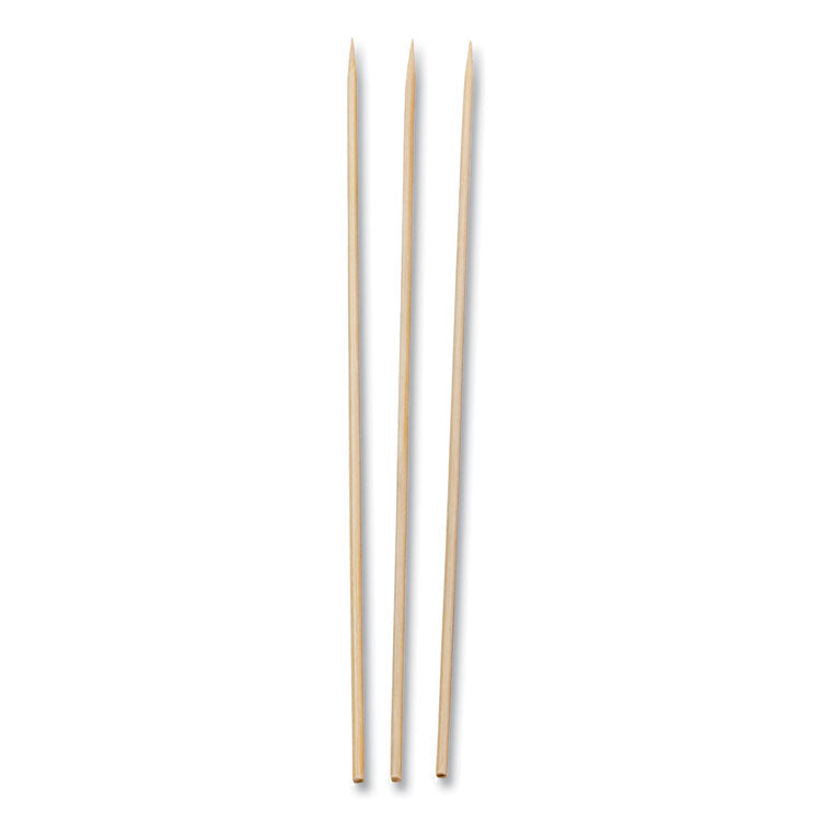 Bamboo Skewers, Paper, 10", White, 100/Pack, 10 Packs/Box, 12 Boxes/Carton