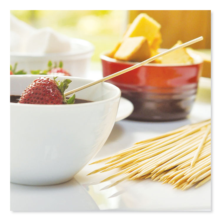 Bamboo Skewers, Paper, 6", Natural, 100/Pack