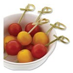 Knotted Bamboo Pick, Paper, 4", Natural, 100/Pack, 10 Packs/Carton