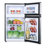 Counter-Height 3.1 Cu. Ft Two-Door Refrigerator/freezer, Black/stainless Steel