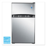 Counter-Height 3.1 Cu. Ft Two-Door Refrigerator/freezer, Black/stainless Steel