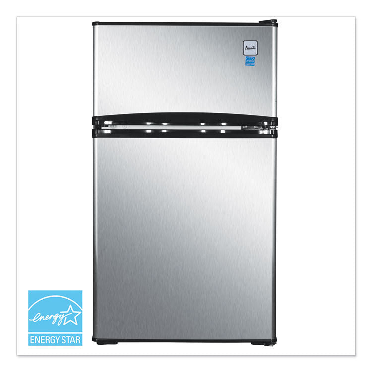 Counter-Height 3.1 Cu. Ft Two-Door Refrigerator/freezer, Black/stainless Steel