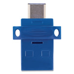 Store n' Go Dual USB 3.0 Flash Drive for USB-C Devices, 64 GB, Blue