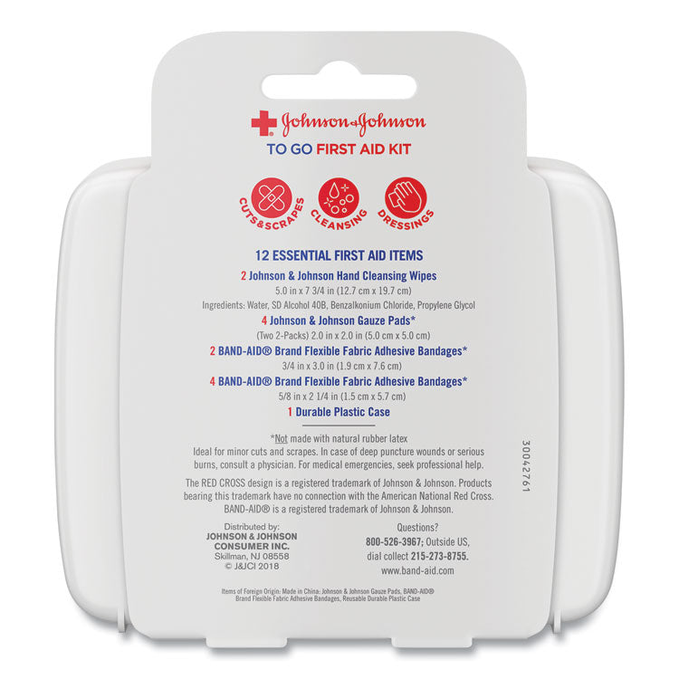 Mini First Aid To Go Kit, 12 Pieces, Plastic Case
