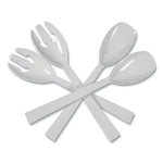 Table Set Plastic Serving Forks and Spoons, 9.5", White, 48/Pack