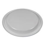 Plastic Dinnerware, Plates, 9" Dia, White, 500/Carton