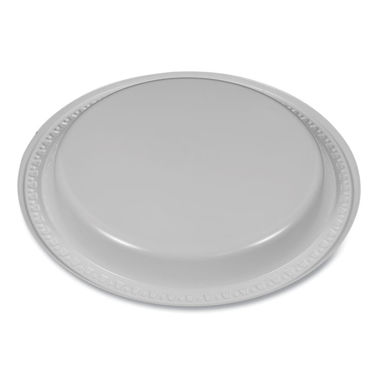 Plastic Dinnerware, Plates, 9" Dia, White, 500/Carton