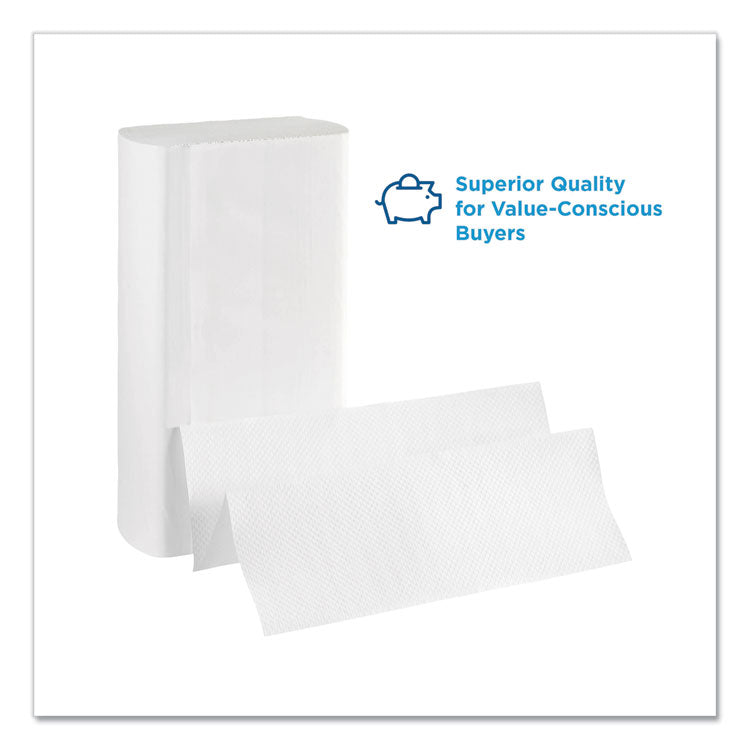 Pacific Blue Select Folded Paper Towels, 1-Ply, 9.2 x 9.4, White, 250/Pack, 16 Packs/Carton