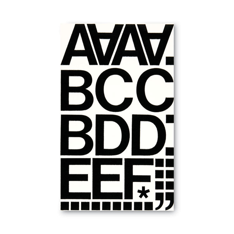 Press-On Vinyl Self-Adhesive Numbers and Uppercase Letters, 2" Tall, Black Characters, 77/Pack