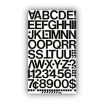 Press-On Vinyl Self-Adhesive Numbers and Uppercase Letters, 1" Tall, Black Characters, 88/Pack