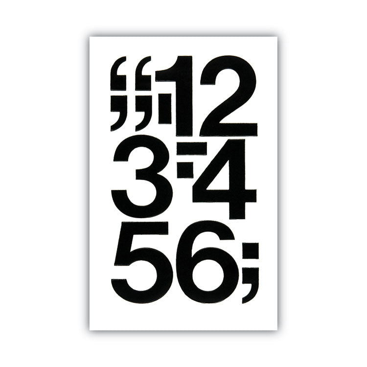 Press-On Vinyl Self-Adhesive Numbers, 3" Tall, Black Characters, 10/Pack