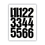 Press-On Vinyl Self-Adhesive Numbers, 4" Tall, Black Characters, 23/Pack