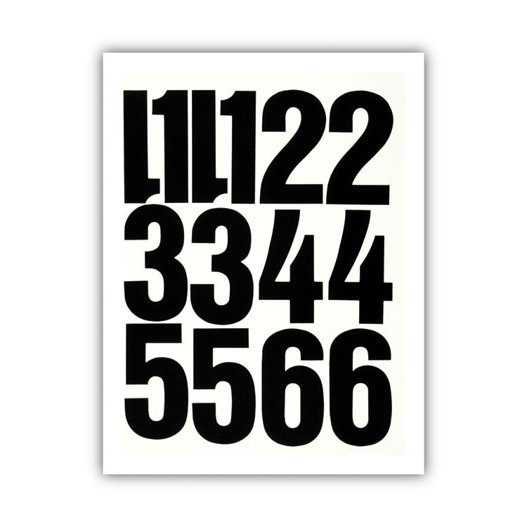 Press-On Vinyl Self-Adhesive Numbers, 4" Tall, Black Characters, 23/Pack