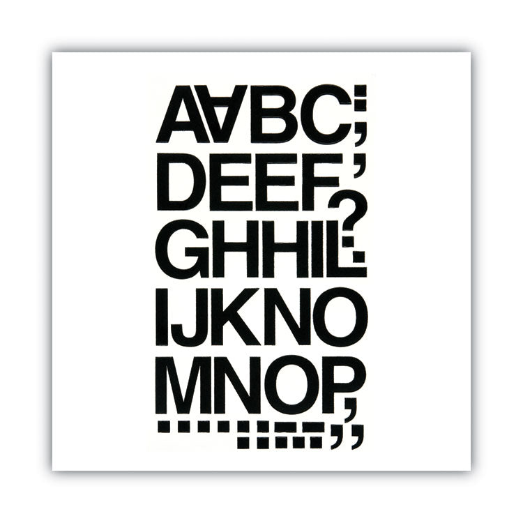 Press-On Vinyl Self-Adhesive Numbers and Uppercase Letters, 1.5" Tall, Black Characters, 37 Pieces