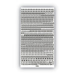 Press-On Vinyl Self-Adhesive Numbers and Uppercase Letters, 0.25" Tall, Black Characters, 610/Pack