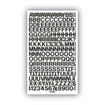 Press-On Vinyl Self-Adhesive Numbers and Uppercase Letters, 0.5" Tall, Black Characters, 201/Pack