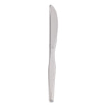 Heavyweight Polystyrene Cutlery, Knife, Plastic, Clear, 1,000/Carton