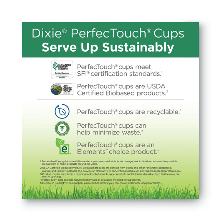 PerfecTouch Hot/Cold Cups, 12 oz, Paper, White, 50/Bag, 20 Bags/Carton