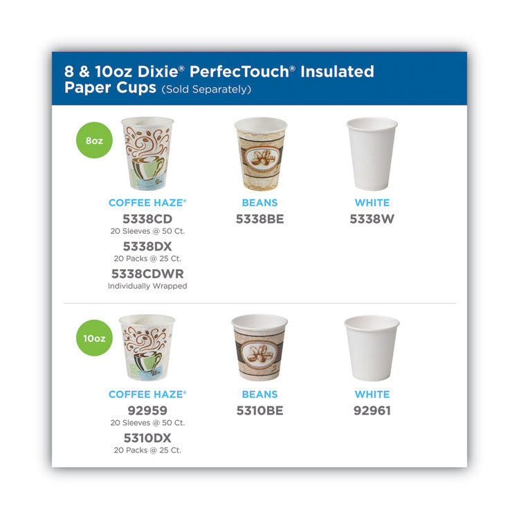 PerfecTouch Hot/Cold Cups, 12 oz, Paper, White, 50/Bag, 20 Bags/Carton