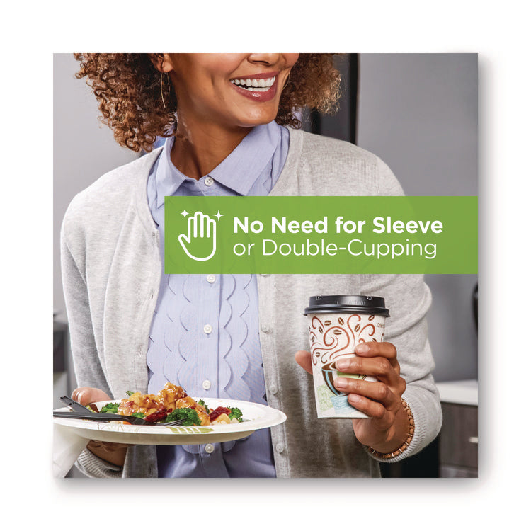 Perfectouch Paper Hot Cups, 20 Oz, Coffee Haze Design, 25/pack