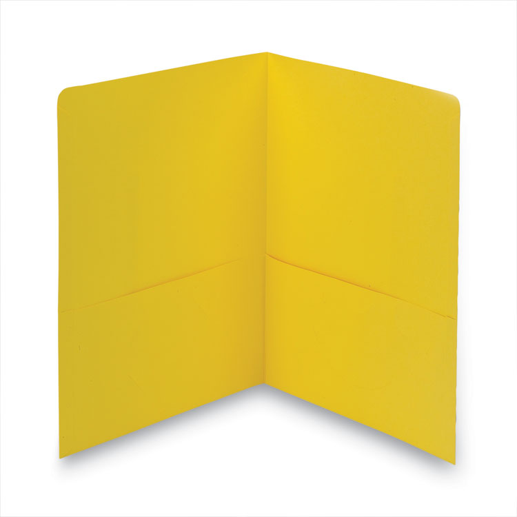 Two-Pocket Folder, Textured Paper, 100-Sheet Capacity, 11 X 8.5, Yellow, 25/box