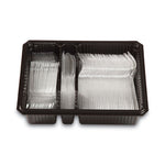 Combo Pack, Tray with Clear Plastic Utensils, Heavyweight, (90) Forks/(30) Knives/(60) Spoons, Plastic, Clear, 1,800/Carton
