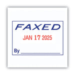 Model S 360 Two-Color Message Dater, 1.75 X 1, "faxed," Self-Inking, Blue/red