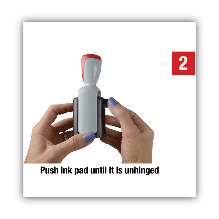 Model S 360 Two-Color Message Dater, 1.75 X 1, "received", Self-Inking, Blue/red