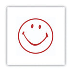 Pre-Inked Round Stamp, Smiley, 0.63" dia, Red