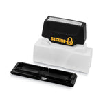 secure-i-d security stamp, obscures area 2.5 x 0.31, black