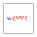 Pre-Inked Shutter Stamp, Red/Blue, POSTED, 1.63 x 0.5